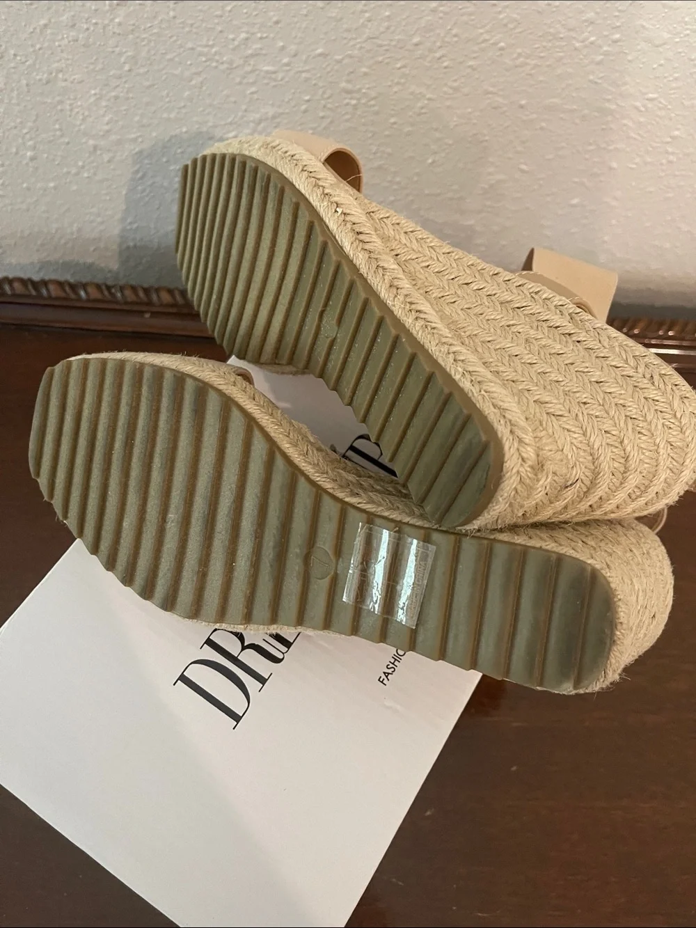 Dream Pairs Neutral Beige Espadrille Wedge Sandals